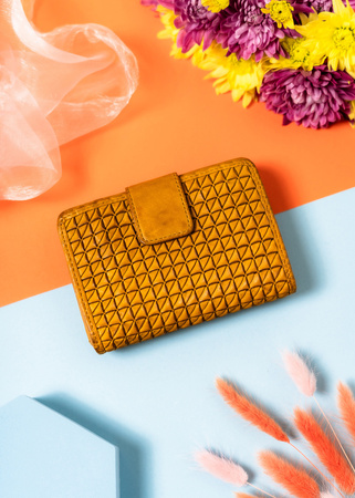 Geprägte Damen Geldbörse mit Fotofenster – Rovicky