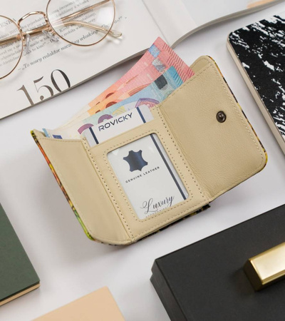 Kleine Damen Geldbörse aus Leder mit Schmetterlingsprint – Lorenti