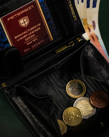 Herren Geldbörse aus Leder ohne äußeren Verschluss – Peterson