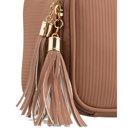 Ein-Kammer-Kosmetiktasche aus synthetischem Stoff in Beige mit praktischem Griff – Peterson