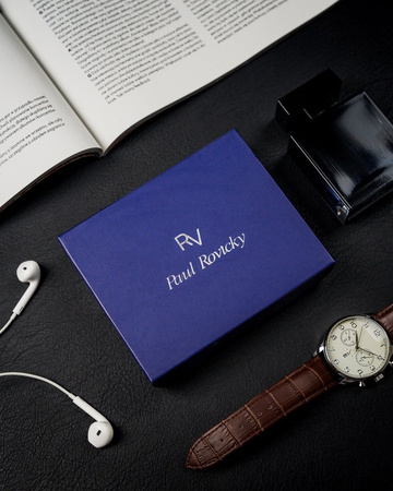 Geräumige vertikale Herren Geldbörse aus Echtleder ohne Verschluss – Rovicky