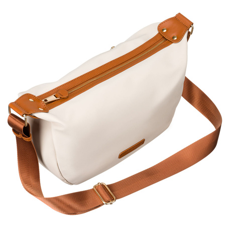Kleine Damen Tasche aus Nylon in Braun-Beige – Peterson