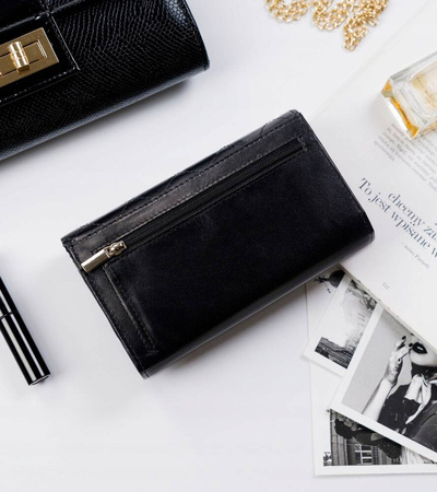 Elegante Damen Geldbörse aus gestepptem Echtleder – Rovicky