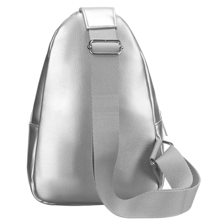 Modische Damen Gürteltasche aus Öko-Leder in Silber, Crossbody – Peterson