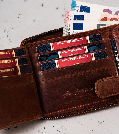 Große Herren Geldbörse aus Leder mit Kette – Peterson