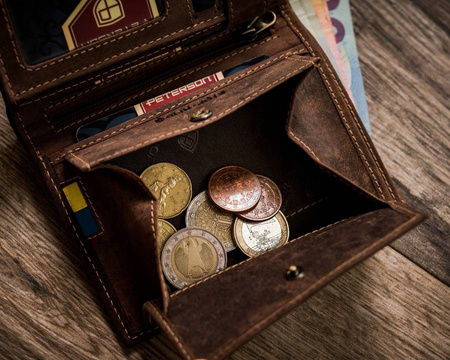 Große Herren Geldbörse aus Leder ohne Verschluss – Peterson