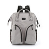 Grauer, geräumiger Damen Rucksack aus Polyester mit Reißverschluss – Himawari