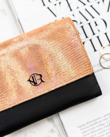 Damen Geldbörse aus echtem Leder mit Druckknopf – Rovicky