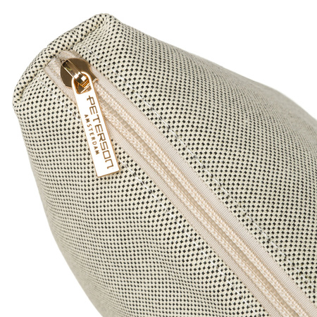 Städtische Damen Tasche aus Echtleder und Polyamidfaser in Beige-Schwarz – Peterson