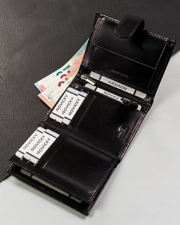 Große Herren Geldbörse aus Leder mit RFID-Schutz – Rovicky