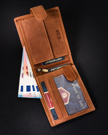 Horizontale Herren Geldbörse aus Echtleder mit RFID Protect – Peterson