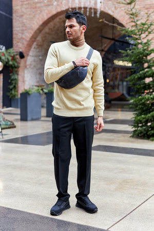 Städtische Herren Gürteltasche aus Echtleder – Peterson