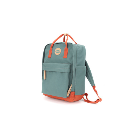 Stilvoller, geräumiger Rucksack in Türkis-Rot – Himawari