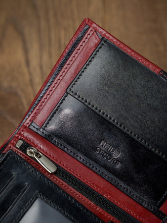 Zweifarbige Herren Geldbörse aus echtem Leder ohne Verschluss – Rovicky