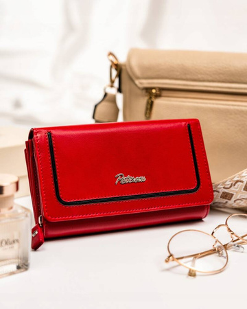 Große Damen Geldbörse aus Leder mit Druckknopf und Reißverschluss – Peterson