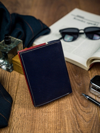 Herren Geldbörse hochkant, zweifarbig aus Leder – Rovicky