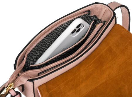 Halbrunde Umhängetasche mit Klappe – LuluCastagnette