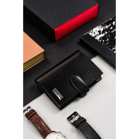 Große Herren Geldbörse mit Druckknopf aus Leder – Peterson