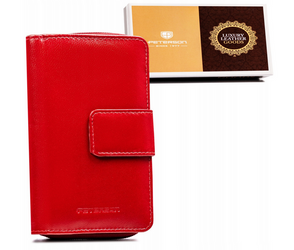 Große Damen Geldbörse aus Leder mit Druckknopf – Peterson