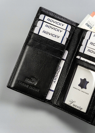 Mittelgroße Damen Geldbörse aus Leder mit Druckknopf – 4U Cavaldi