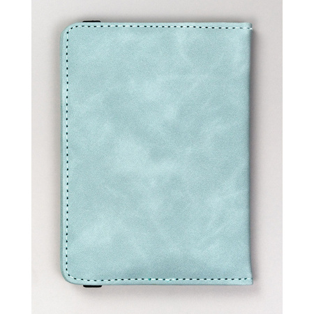 Hellblaues Reisepassetui aus Öko-Leder mit Gummiband – Peterson