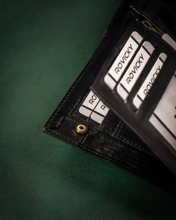 Große Herren Geldbörse aus Leder mit Druckknopf – Rovicky