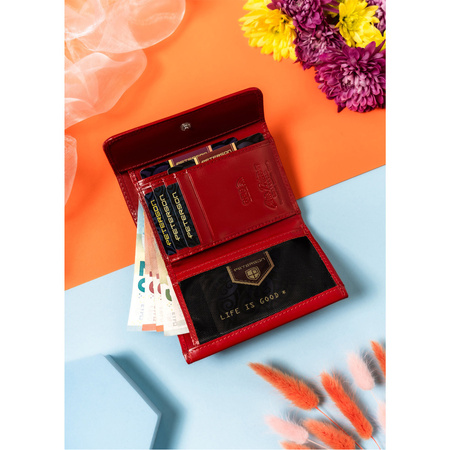 Rote Damen Geldbörse mit Münzfach – Peterson