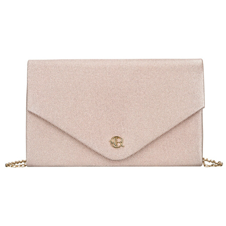 Elegante, bestickte Damen-Clutch aus synthetischem Stoff in Beige - Rovicky