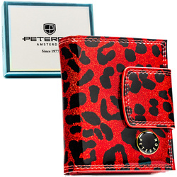 Kleine Damen-Geldbörse aus Öko-Leder und Naturleder in Rot – Peterson