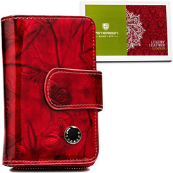 Damen-Geldbörse mit RFID-Schutz rot für Karten – Peterson