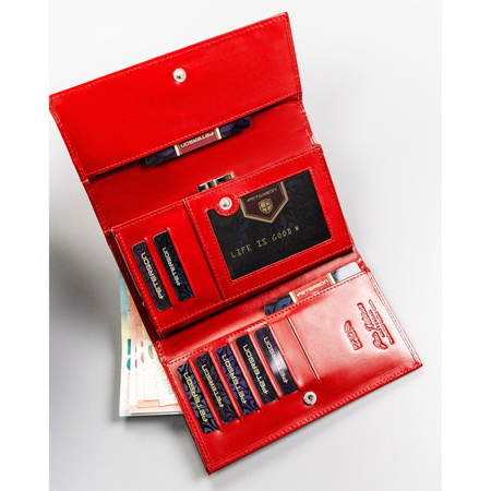 Damen Geldbörse für Münzen und Scheine in Rot mit RFID – Peterson