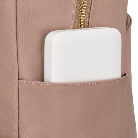 Kleiner Damen-Rucksack aus Nylon und Öko-Leder in Rosa – Peterson