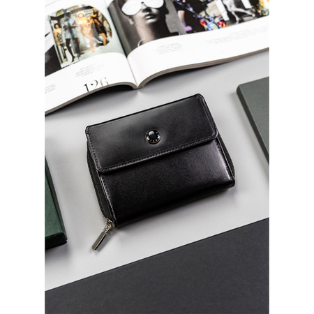 Damen Geldbörse in Schwarz mit RFID und Fach für Fahrzeugschein – Peterson