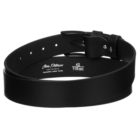 Geschenkset: vertikale Herren-Geldbörse aus Leder in Schwarz mit RFID-System und Gürtel aus Öko-Leder - Peterson