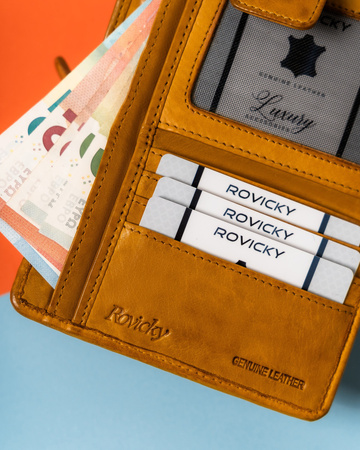 Geprägte Damen Geldbörse mit Fotofenster – Rovicky