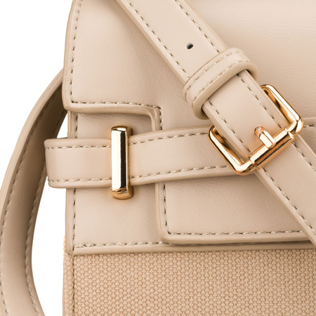 Beige Damen-Handtasche mit Reißverschluss und Magnetverschluss - Peterson