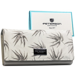 Elegante, weiße Damen Geldbörse aus Kunst- und Echtleder mit RFID-Schutz – Peterson