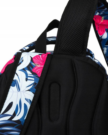 Polyesterrucksack mit Pflanzenmuster und großer Fronttasche – Peterson