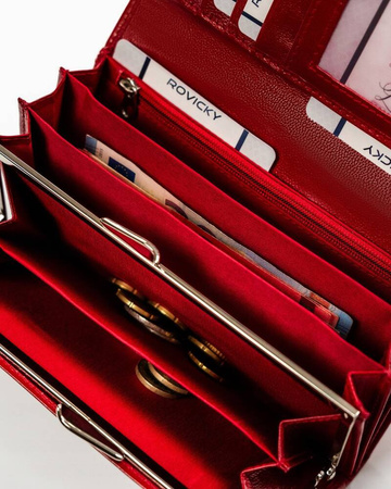 Damen Geldbörse aus Leder mit Druckknopfverschluss – 4U Cavaldi