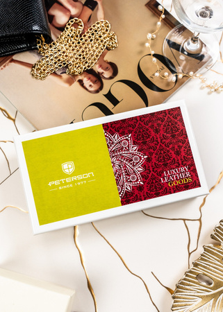 Große vertikale Damen-Geldbörse mit Druckknopf und RFID-Schutz – Peterson