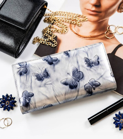 Elegante Damen Geldbörse aus Leder mit Magnet- und Reißverschluss – Peterson