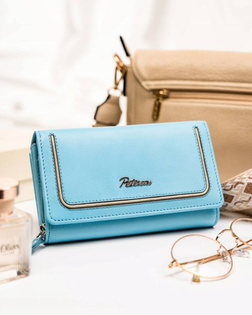 Große Damen Geldbörse aus Leder mit Druckknopf und Reißverschluss – Peterson