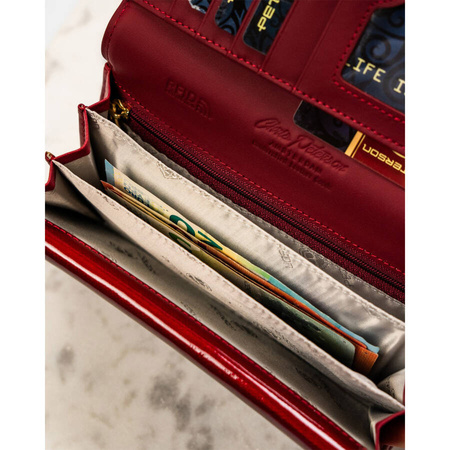 Modische Damen-Geldbörse rot aus Lackleder - Peterson