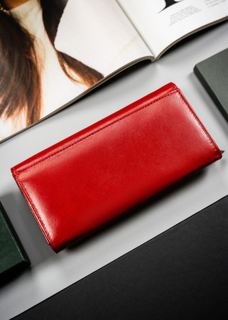 Damen Geldbörse aus Leder im Querformat mit Druckknopf – 4U Cavaldi