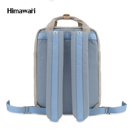 Beigeblau gestreifter Laptoprucksack – Himawari
