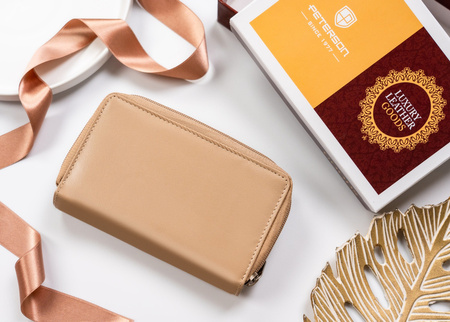 Große Damen Geldbörse aus Leder mit Druckknopf – Peterson