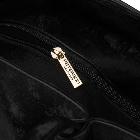 Große, schwarze Damen-Shopper aus Öko-Leder - Peterson