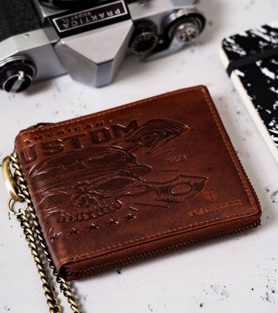 Große Herren Geldbörse aus Leder mit Kette – Peterson