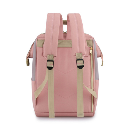 Rosa, stilvoller Laptop-Rucksack mit USB-Anschluss – Himawari