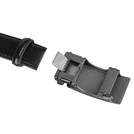 Herren-Gürtel mit automatischer Schnalle aus Naturleder in Schwarz - Peterson